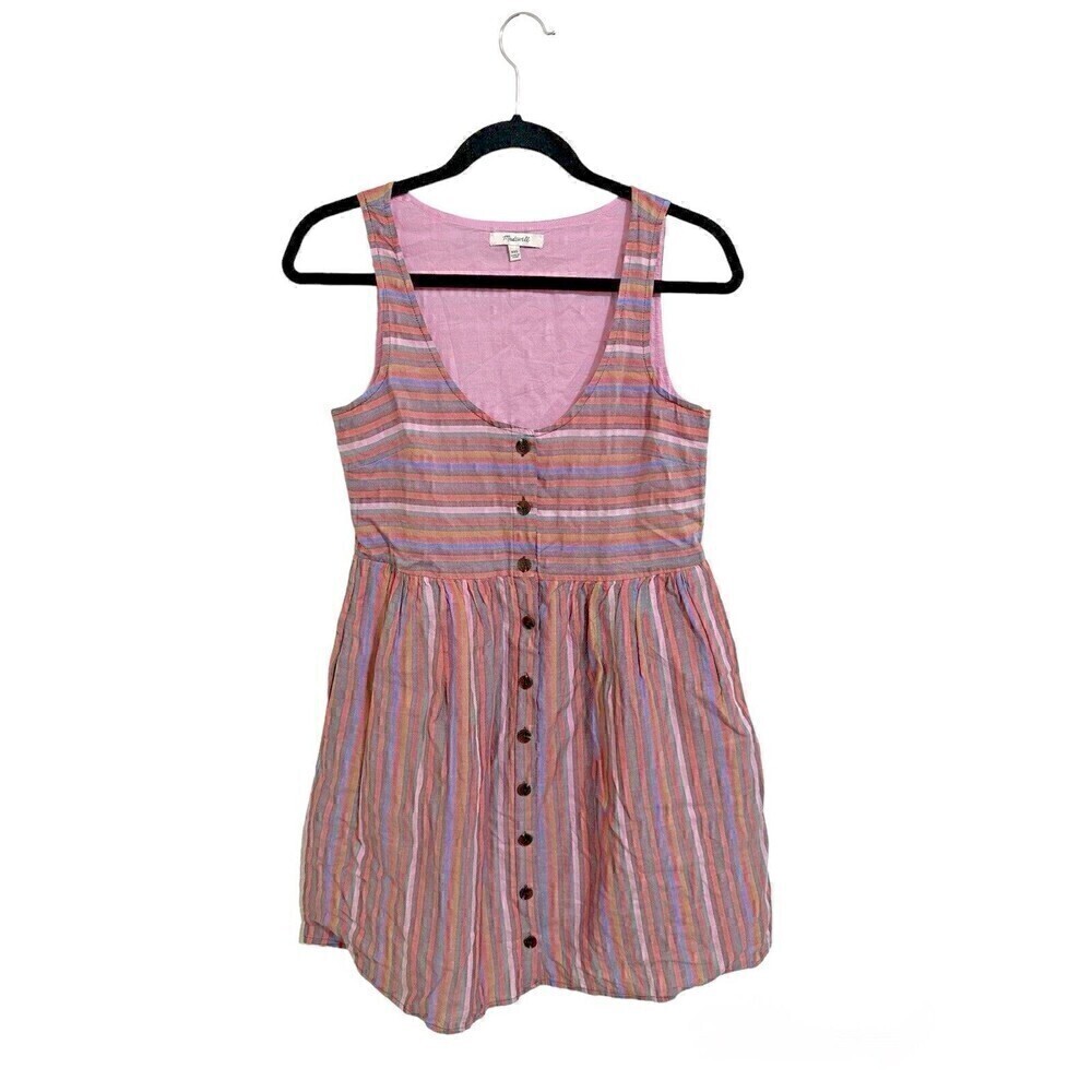 Madewell Pink Multi-Stripe Midi Dress
